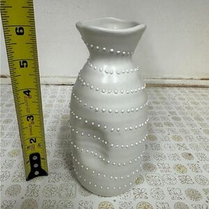 Crate&Barrel White Dotted Vase